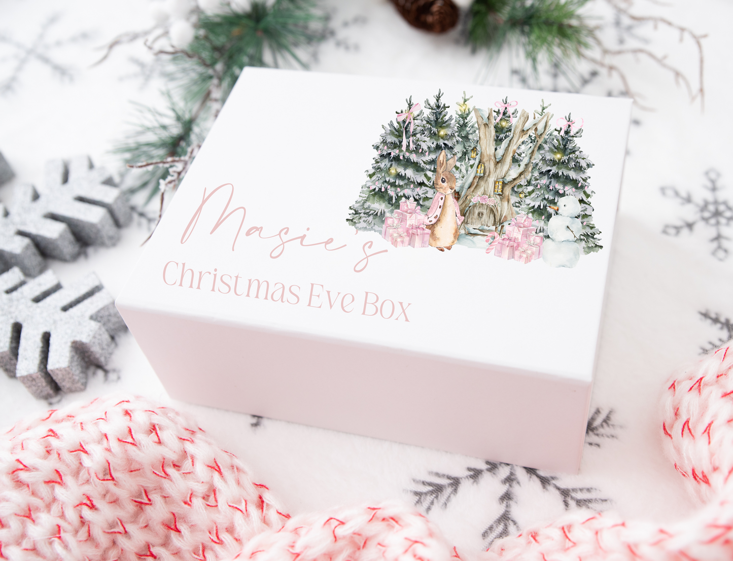 Pink forest peter rabbit Christmas Eve gift box