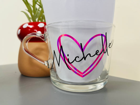 Name heart glass coffee mug 2