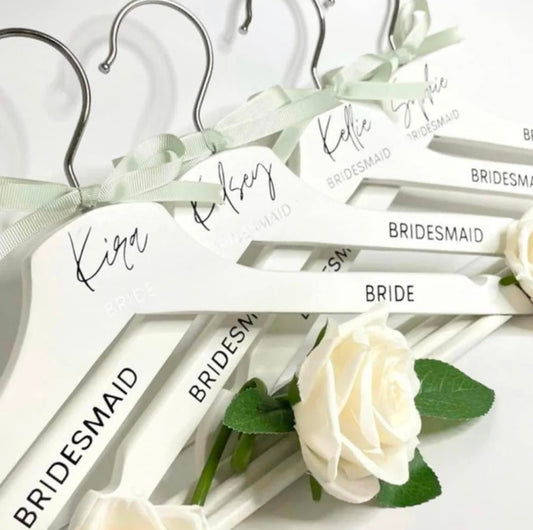 White wedding clothes hanger