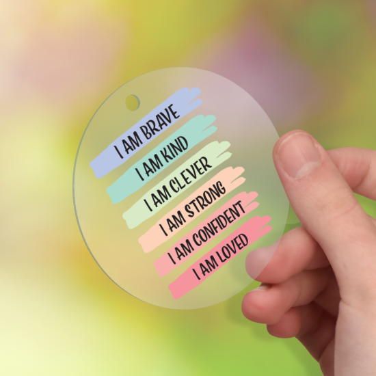 I am enough pastel keyring