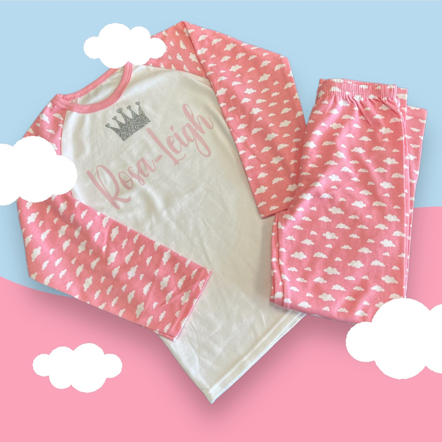 Pink Cloud Birthday Pyjamas Ages 1-10