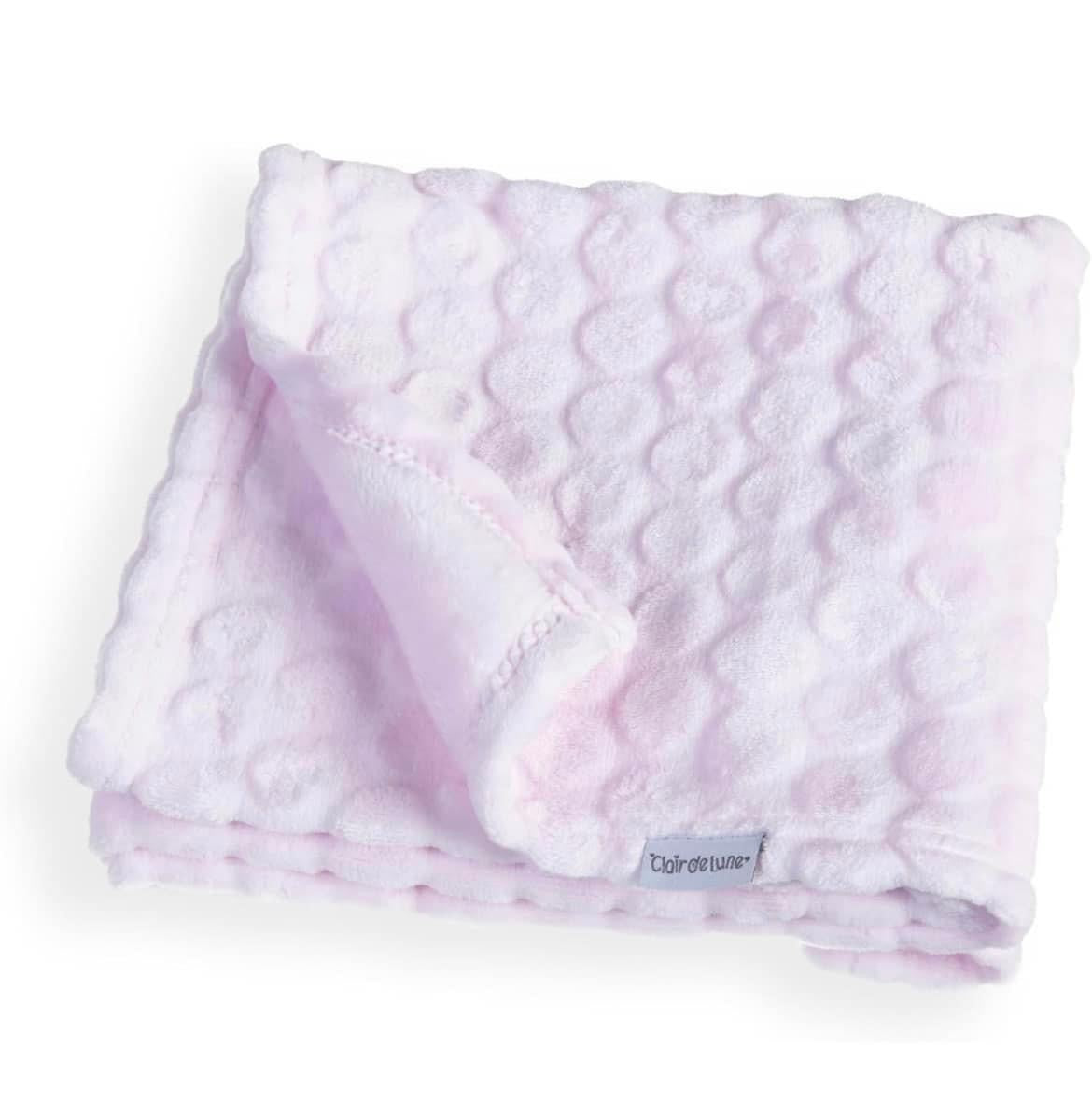 Embroidered cloud baby blankets - pink, white, grey, blue