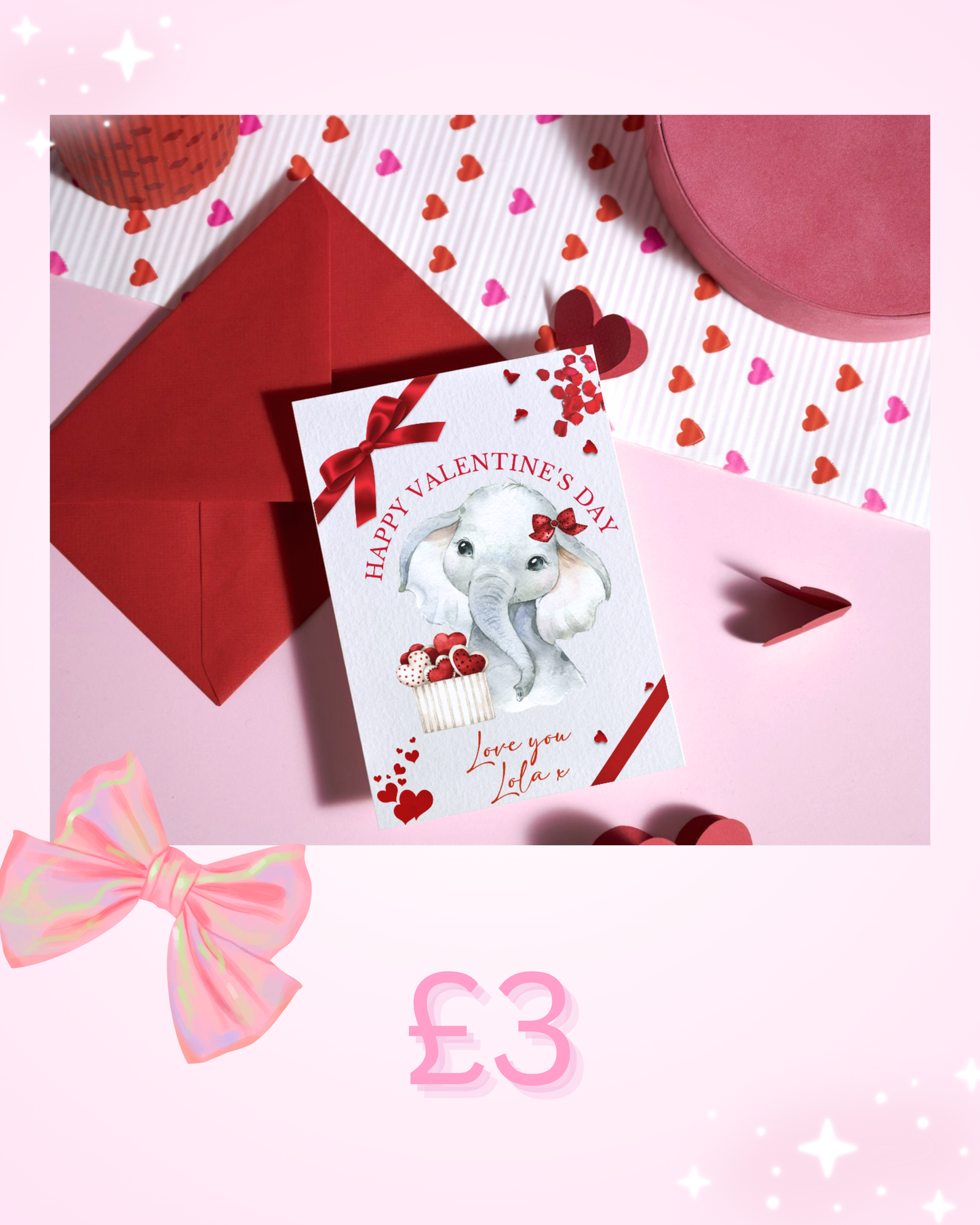 Valentines card - elephant