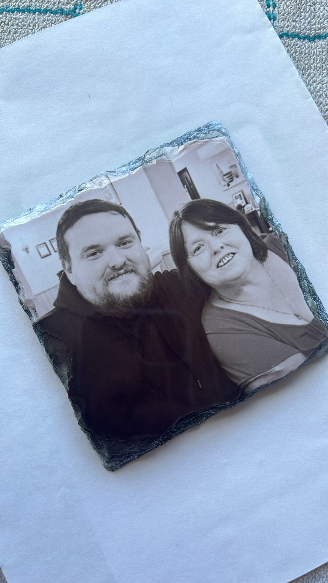 Photo slate coaster