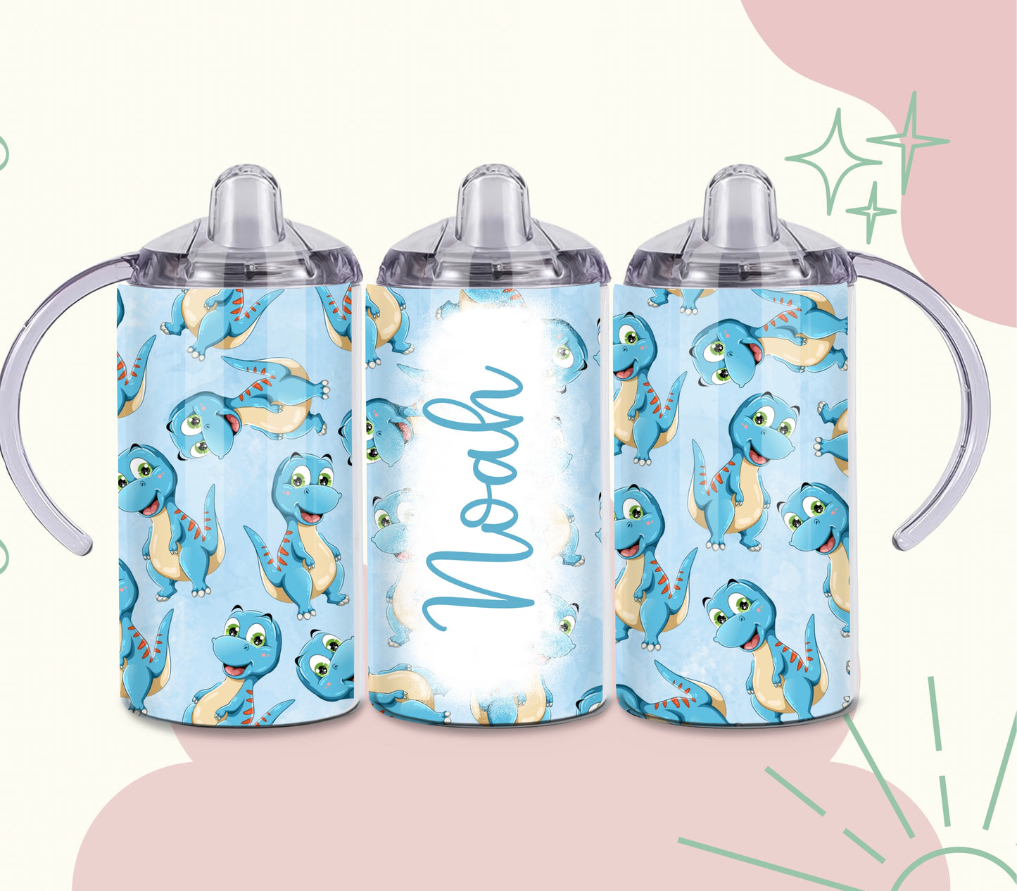 Blue dino 2 in 1 sippy tumbler