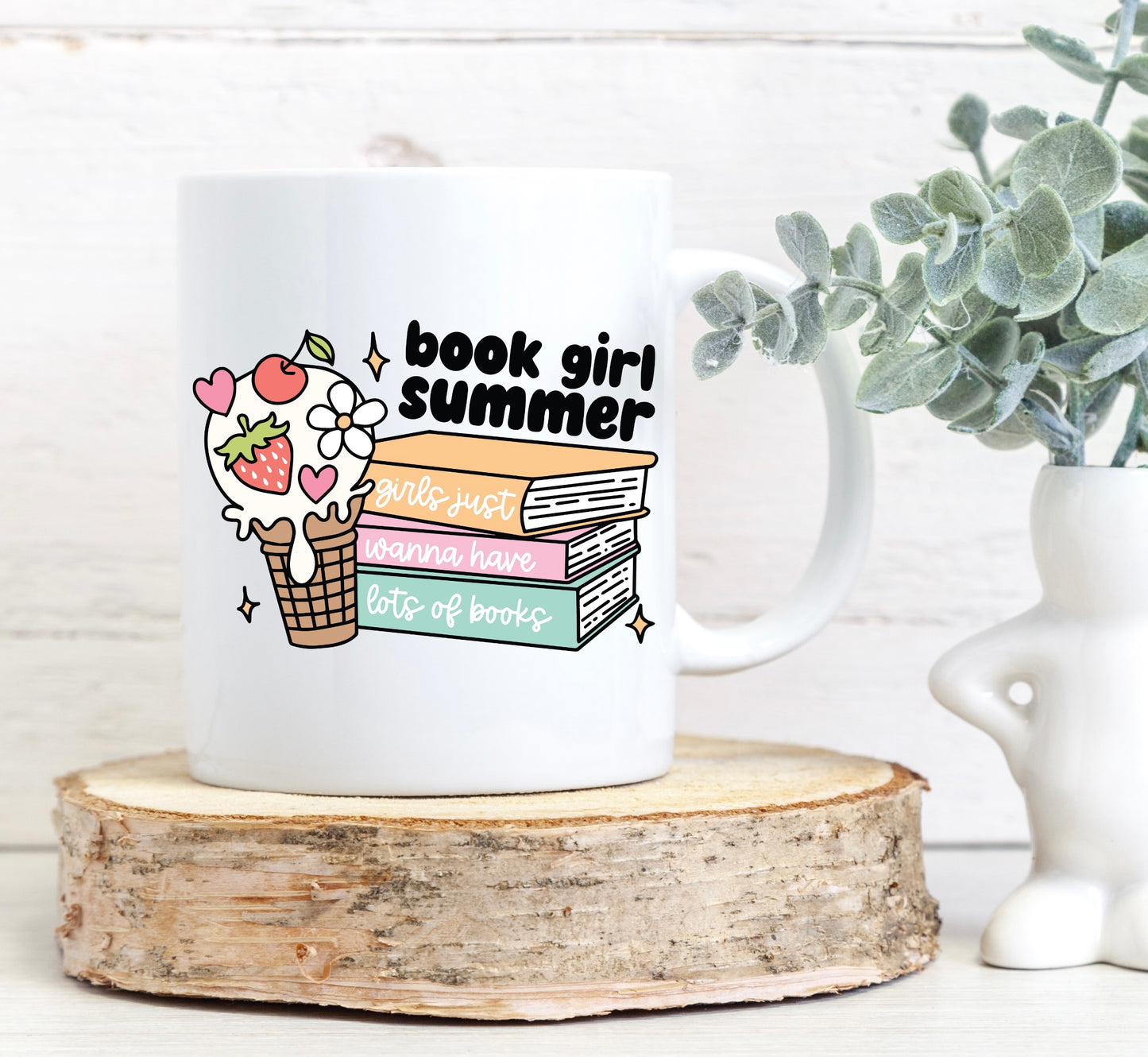 Book girl summer mug