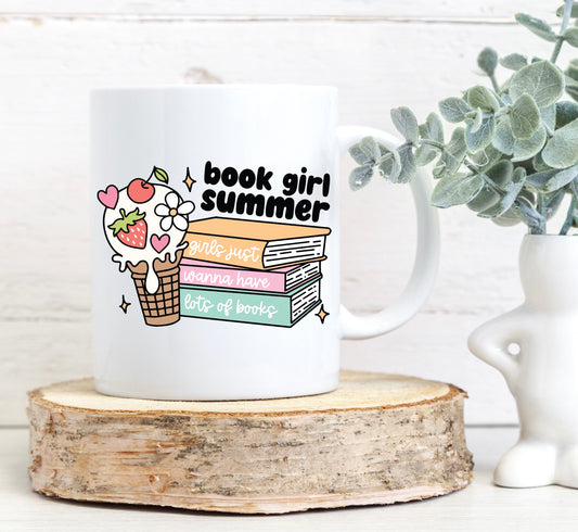 Book girl summer mug