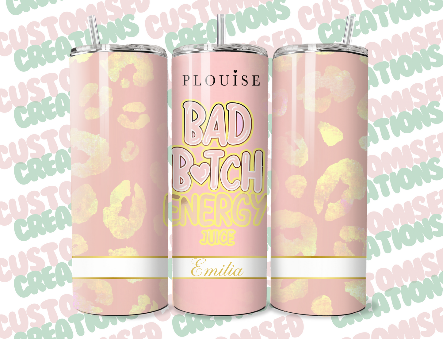 P louise inspired 20oz tumbler - pink leopard