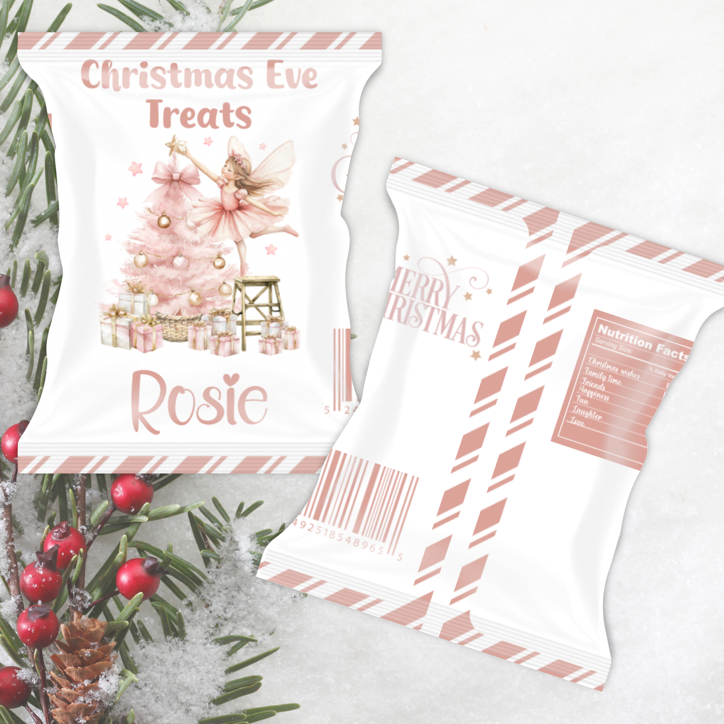 Christmas treat bag - pink fairy