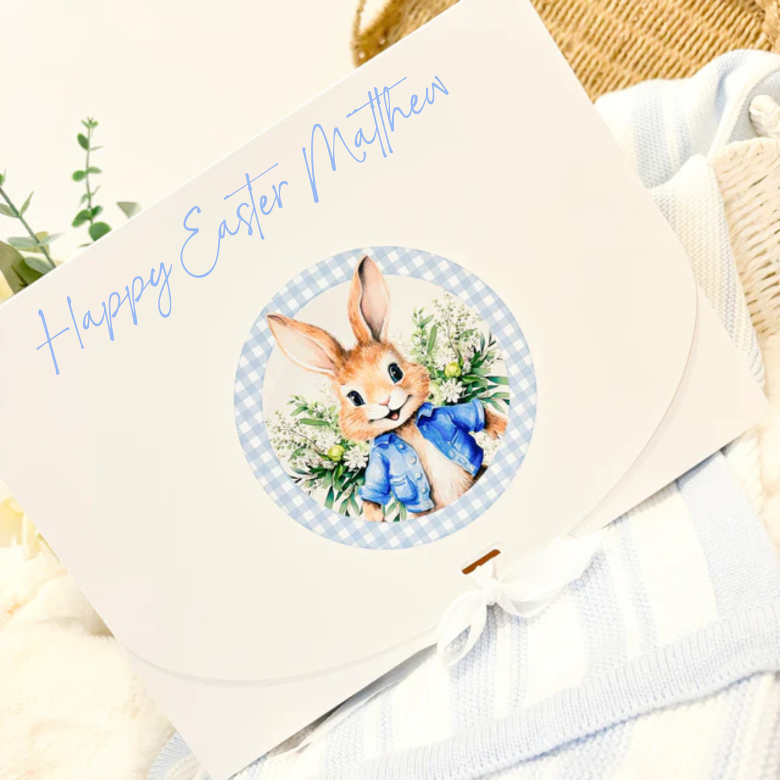 Easter gift box - blue rabbit