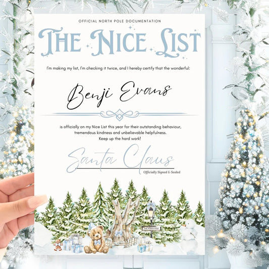 Nice list letter blue