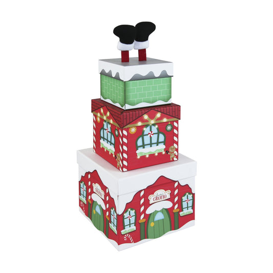 Christmas stacking boxes - Plush Xmas Grotto