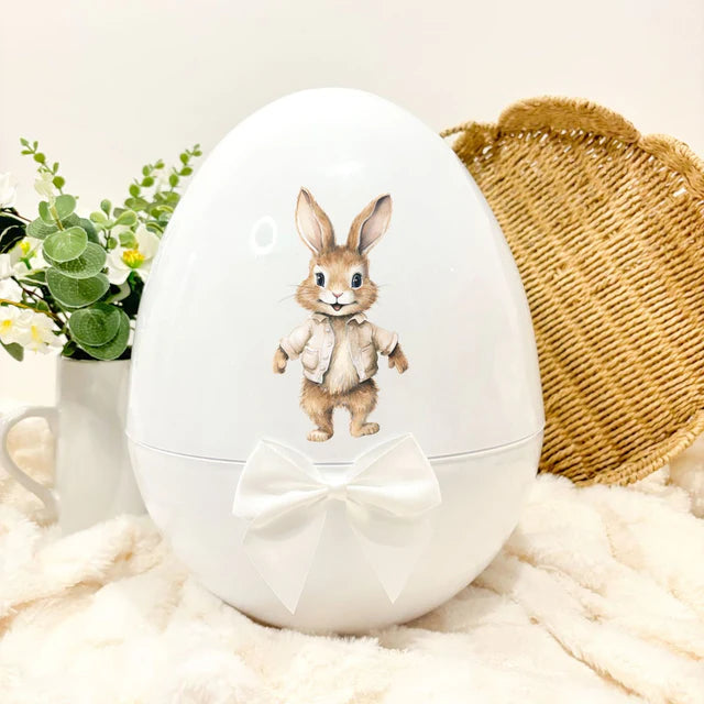 White XL 14" egg - neutral rabbit