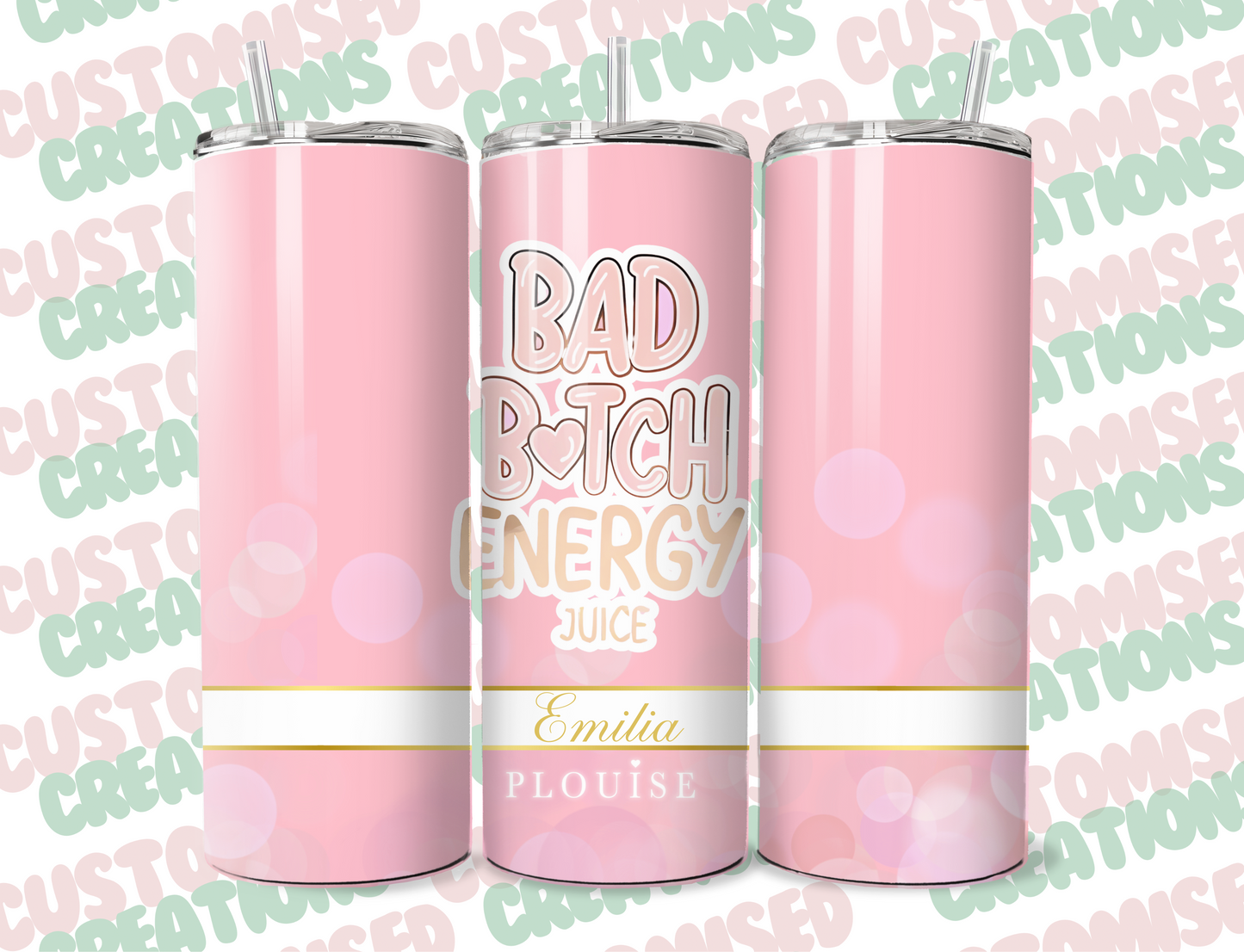 P louise inspired 20oz tumbler - pink bubbles