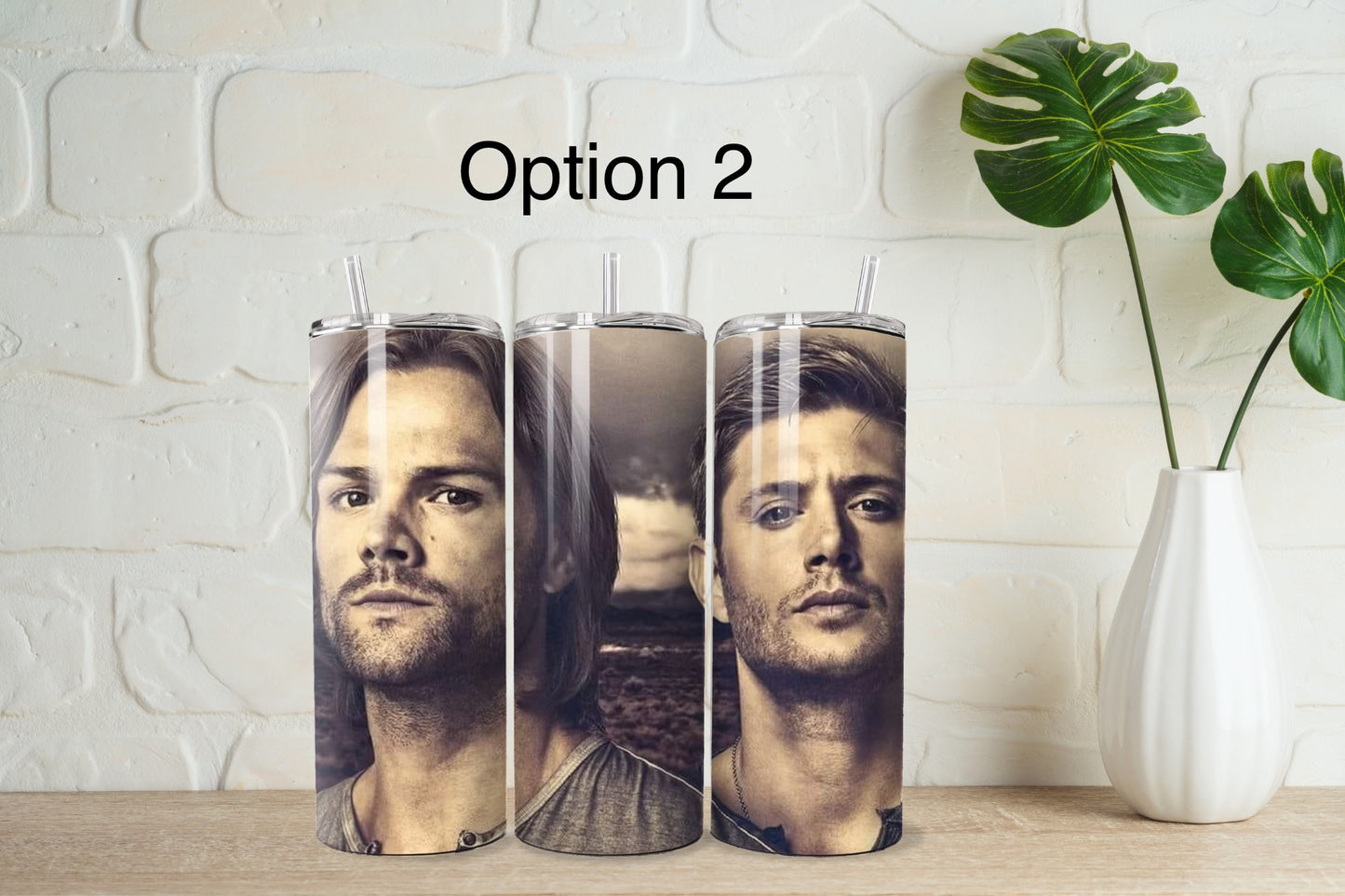 Supernatural tumbler with straw