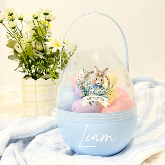 Blue easter hunt egg - blue wreath flopsy