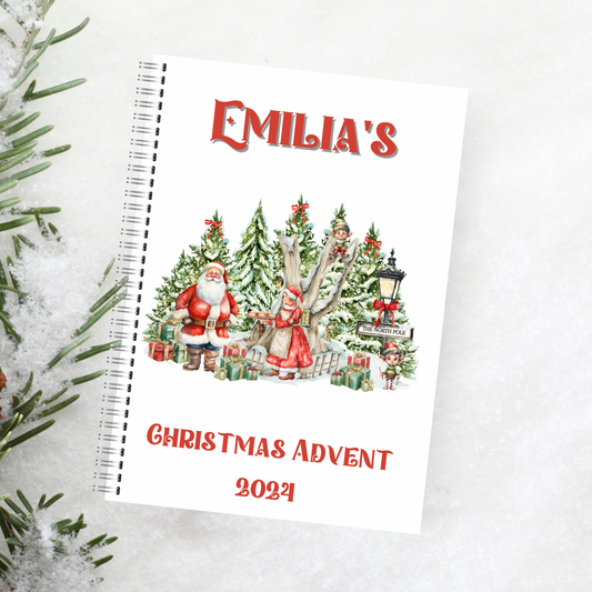 Mr and mrs claus forest advent calendar activity book