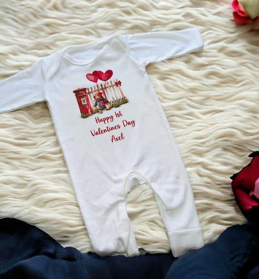 Valentines babygrow - bear