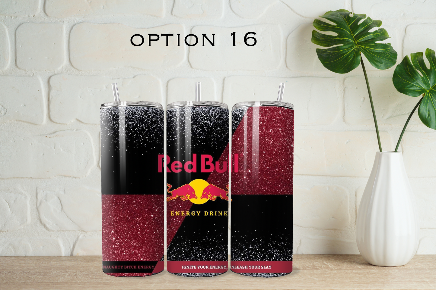 Red bull tumbler with straw - 20 designs