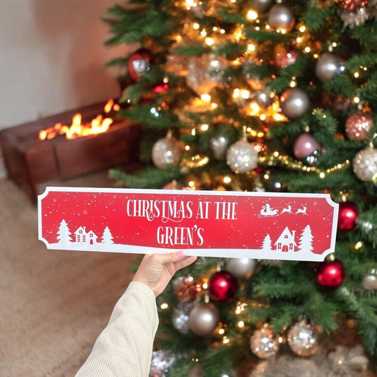 Christmas sign - red and white - Christmas at the ...