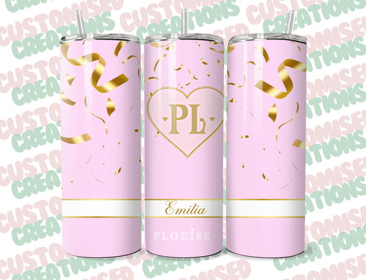 P louise inspired 20oz tumbler - pink and gold