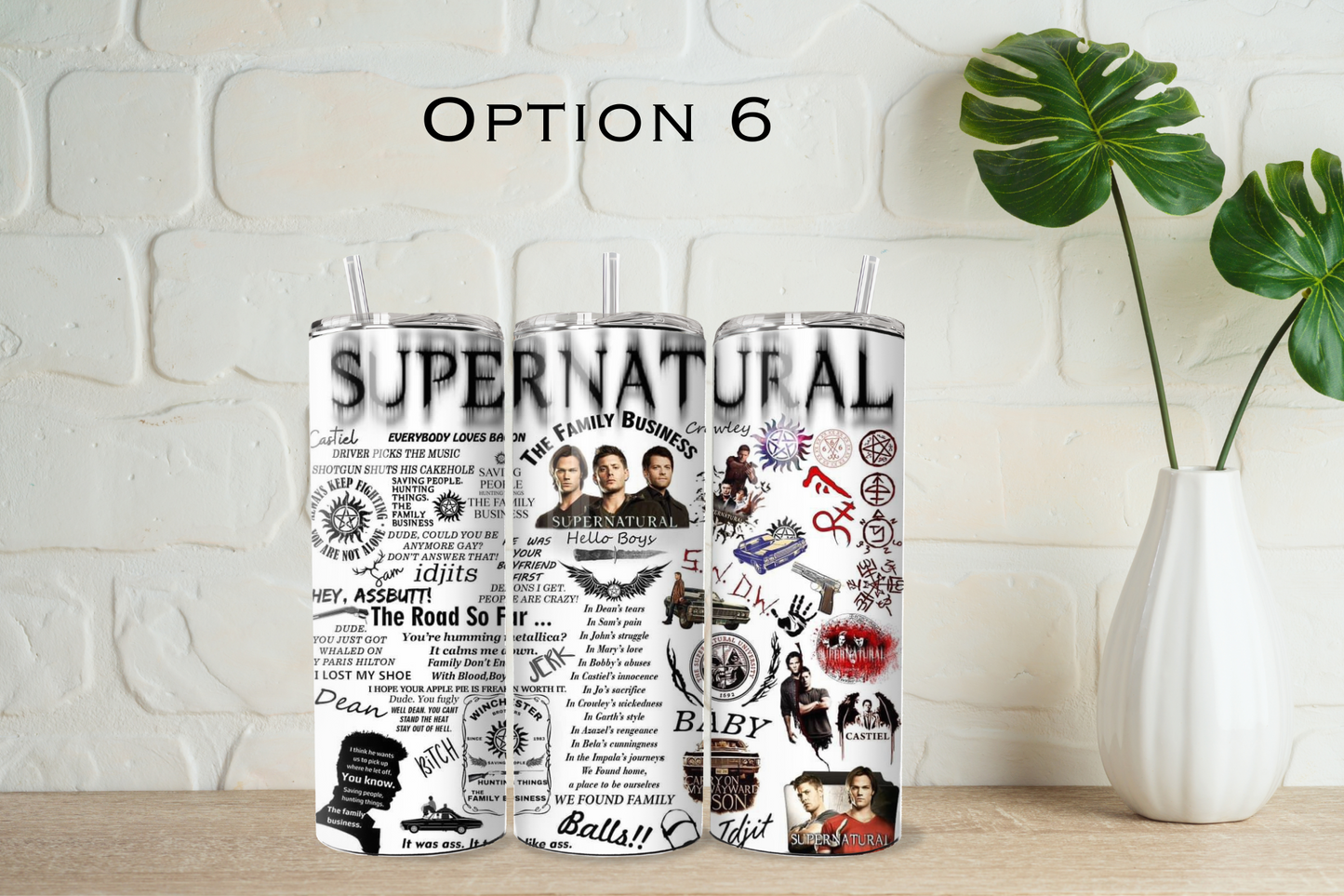 Supernatural tumbler with straw