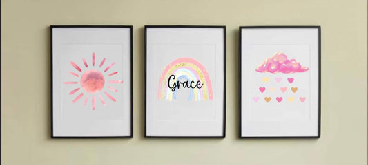 Rainbow weather set of 3 prints