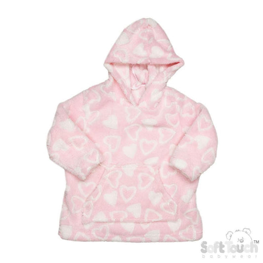 Pink and white heart snoodie