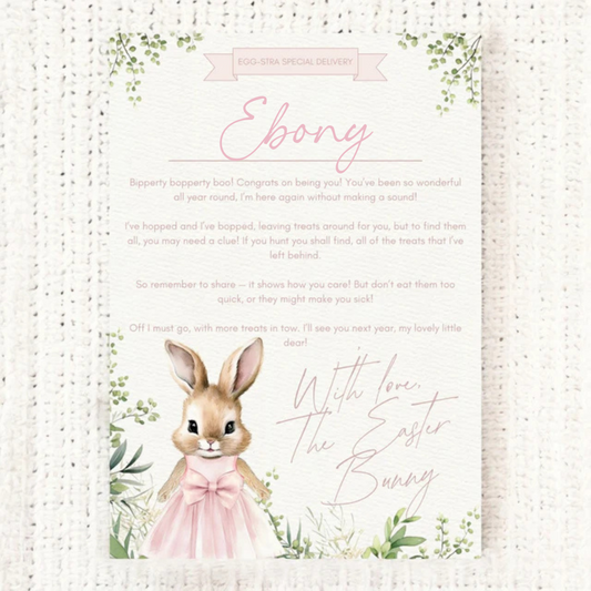 Easter letter - pink flopsy