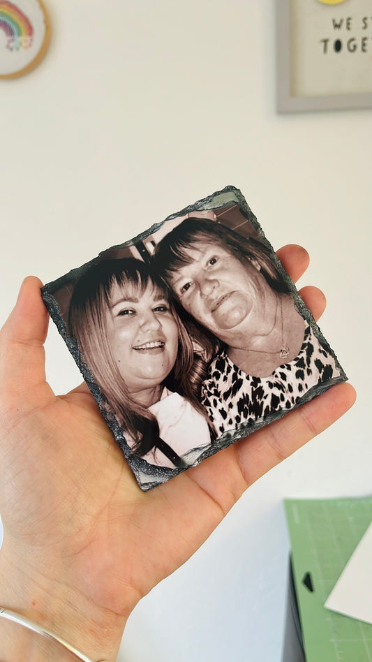 Photo slate coaster