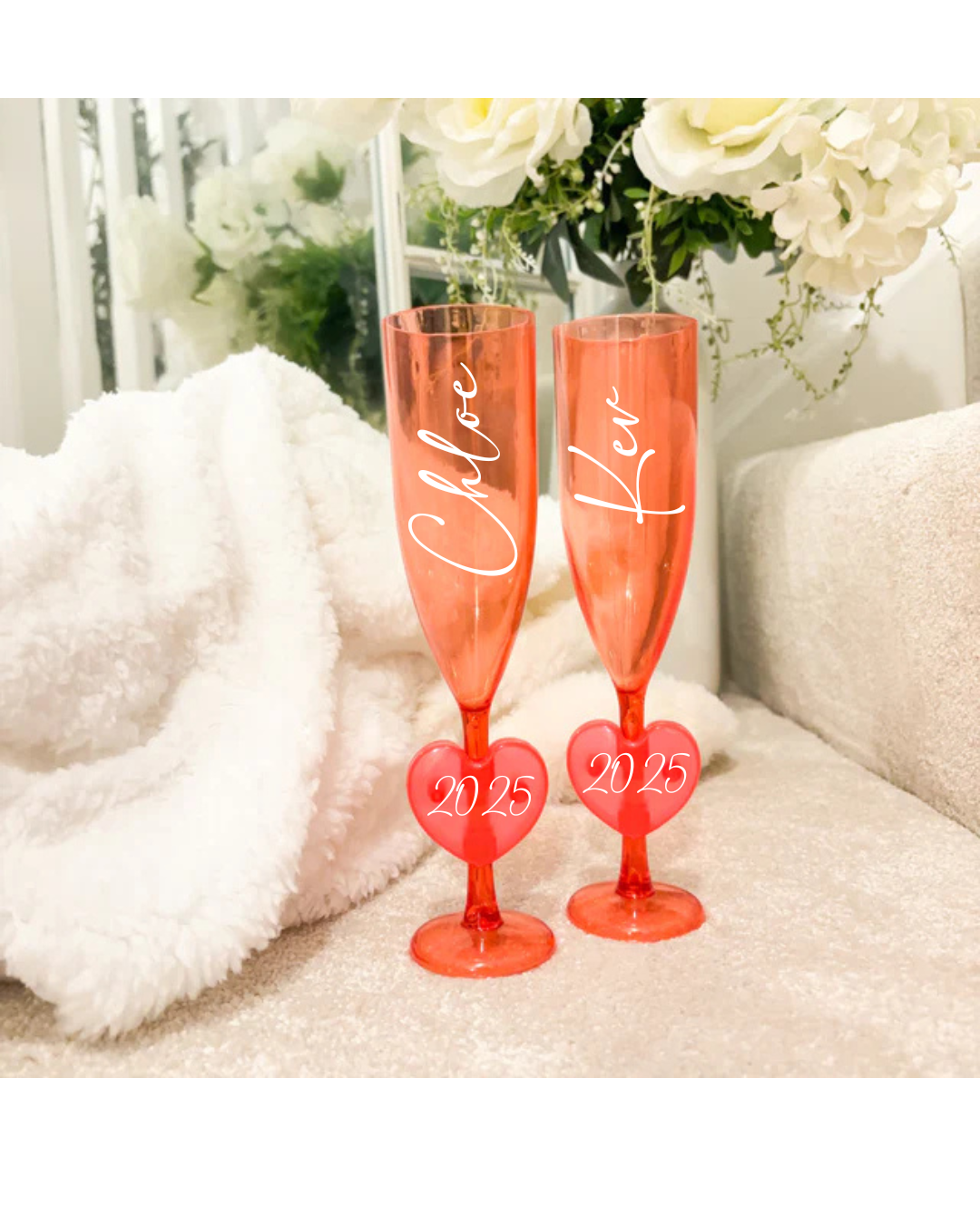 Valentines flutes - 2 pack