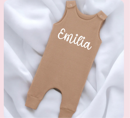 Embroidered infant dungarees