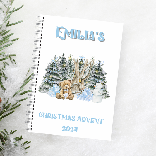 Blue bear forest advent calendar activity book