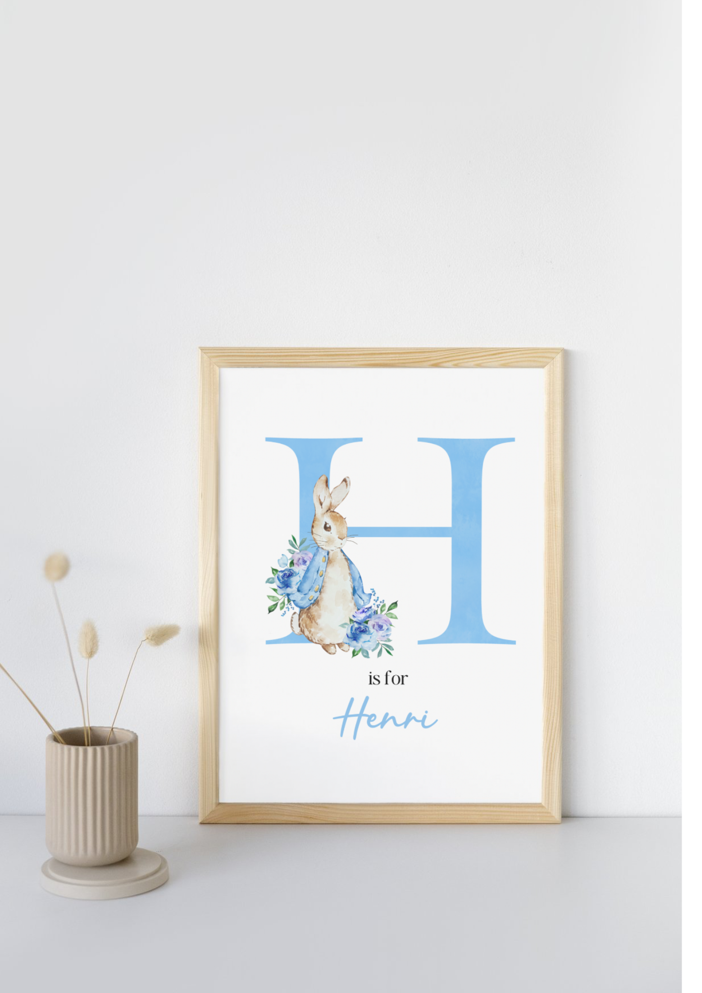 Blue Peter rabbit a4 print