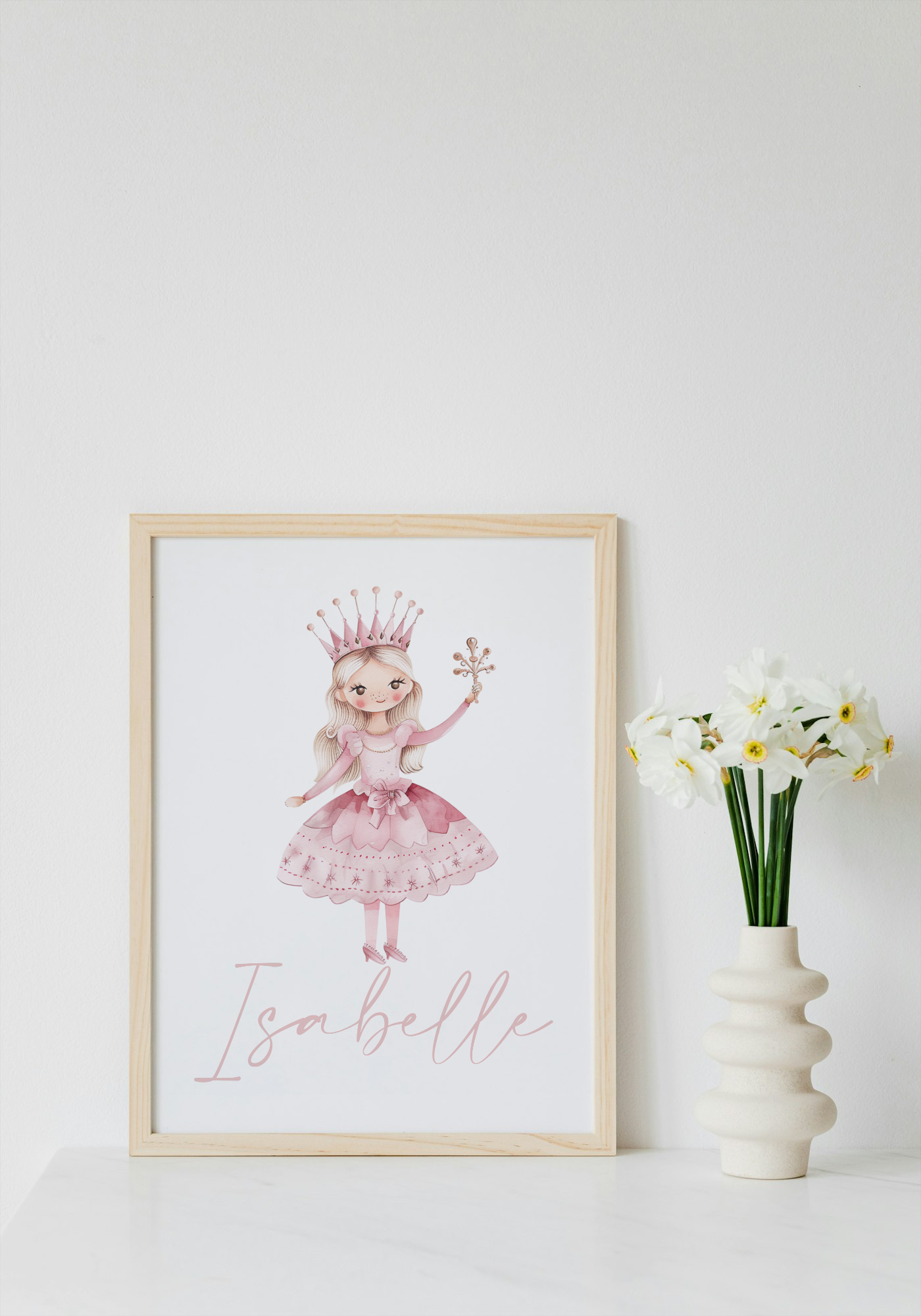 Pink ballerina/nutcracker initial a4 print