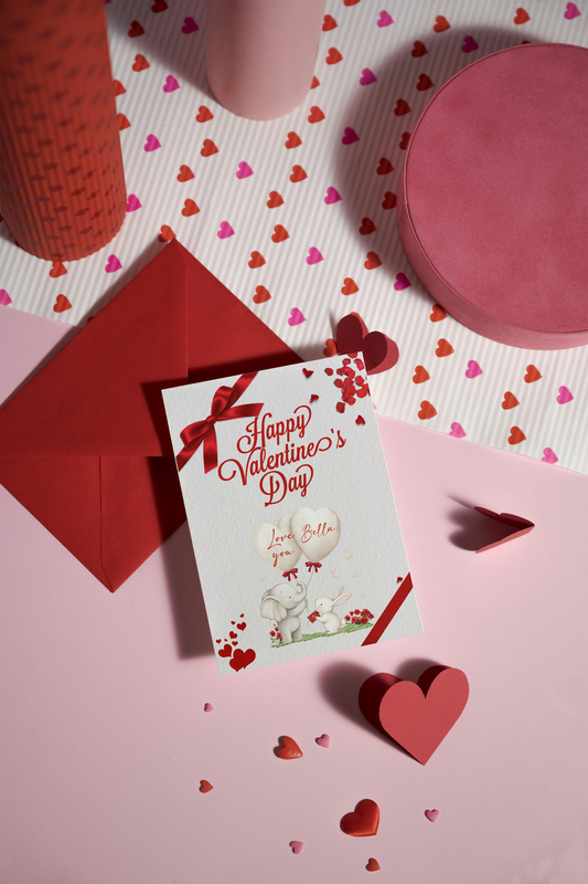 Valentines card - elephant