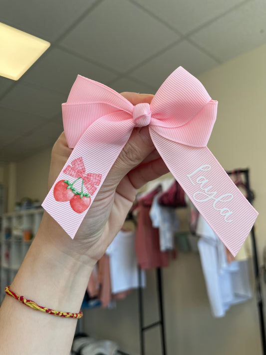 Pink cherries bow