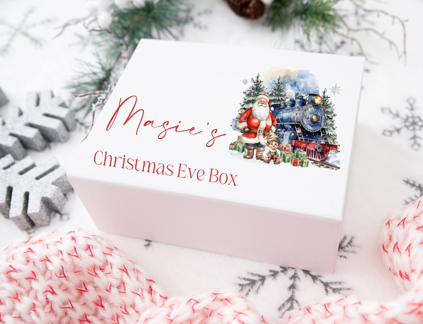 Santa and train Christmas Eve gift box