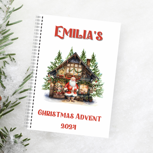 Santa cottage advent calendar activity book