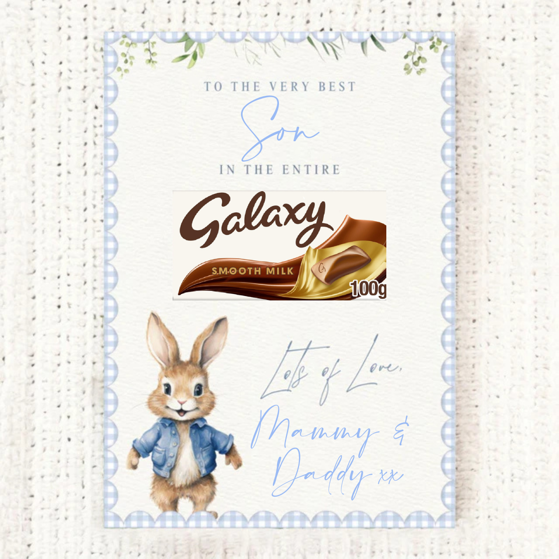 Easter galaxy board - blue rabbit