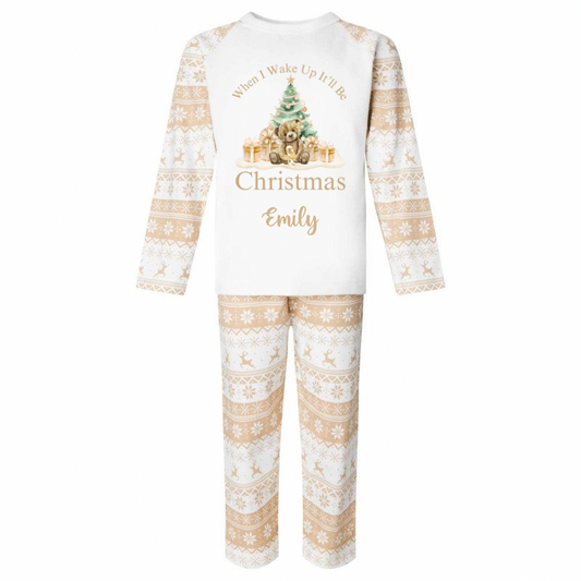 Beige Christmas pyjamas