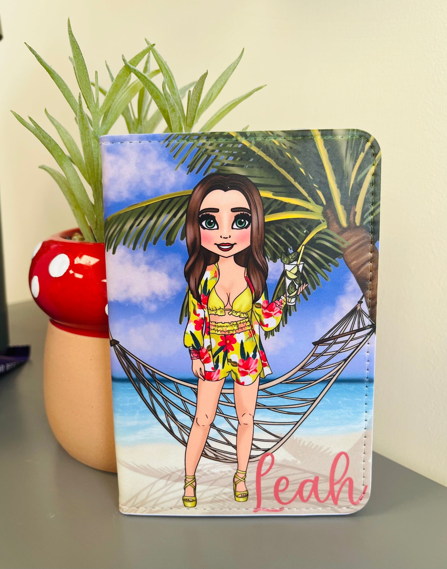 Passport holder - beach lady