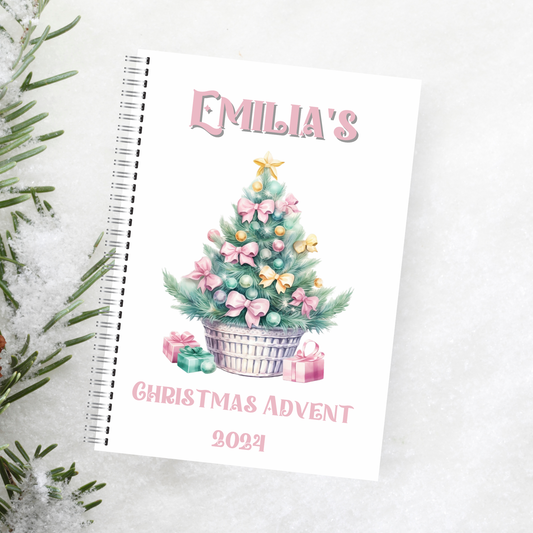 Pastel tree christmas advent activity book