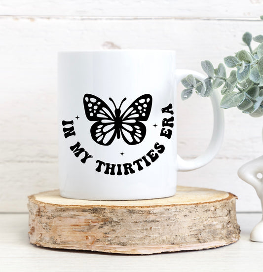 In my 30s era black butterfly mug