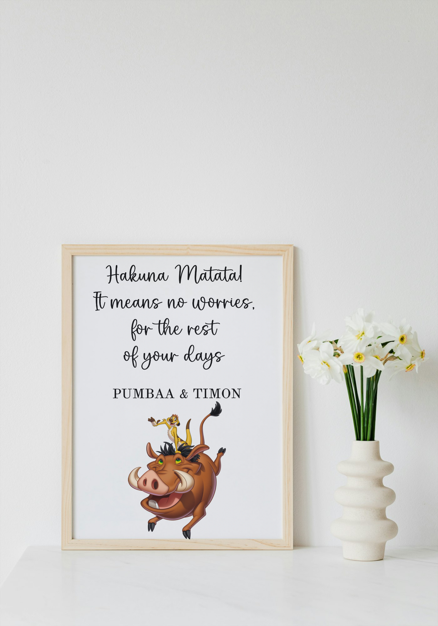 Lion king pumbaa & Timon a4 print