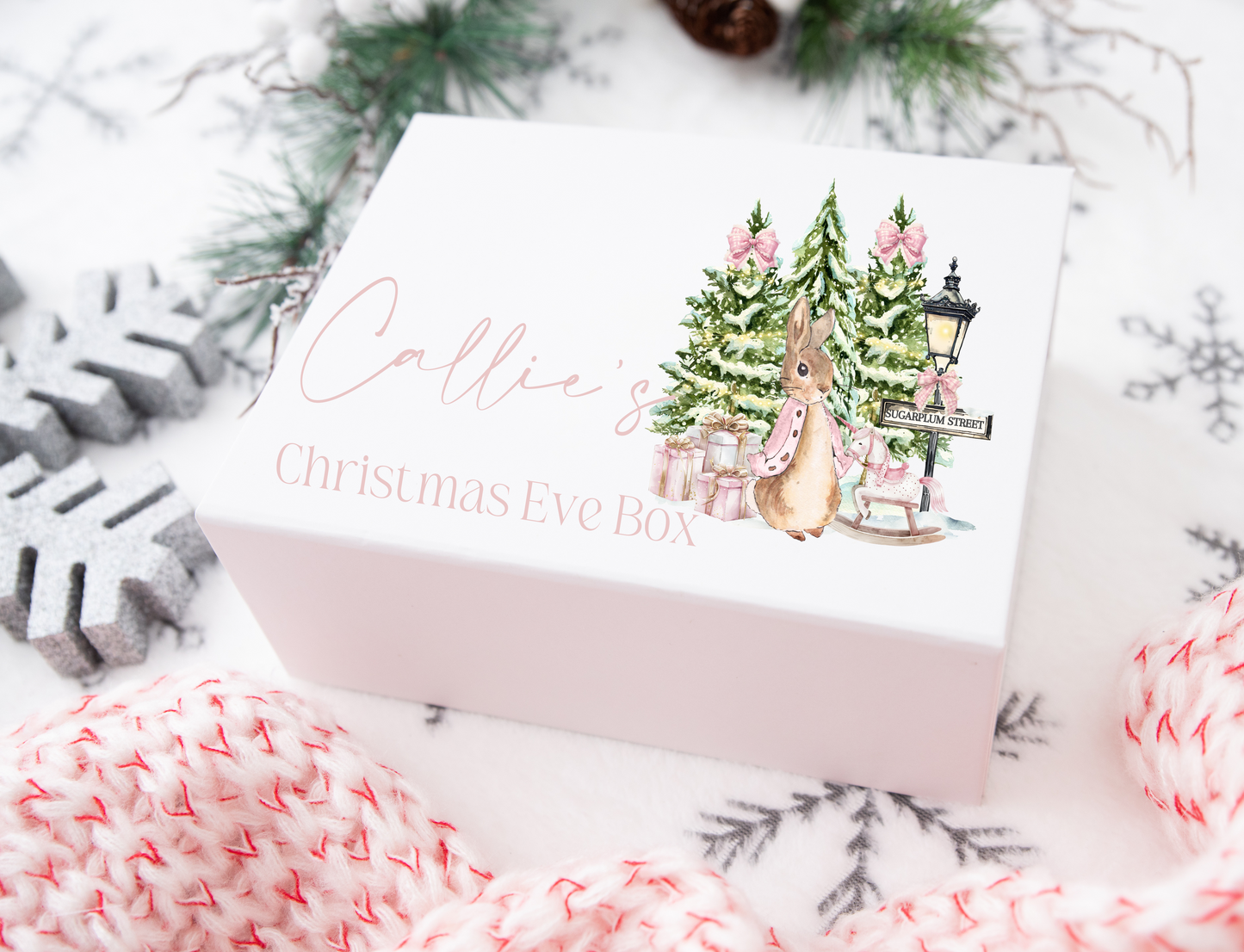 Pink Peter rabbit Christmas Eve gift box