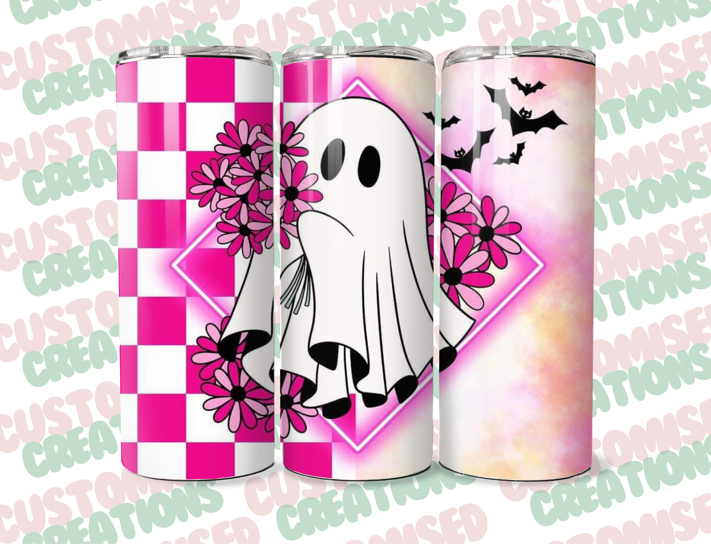 Pink ghost 20oz tumbler