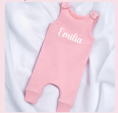 Embroidered infant dungarees