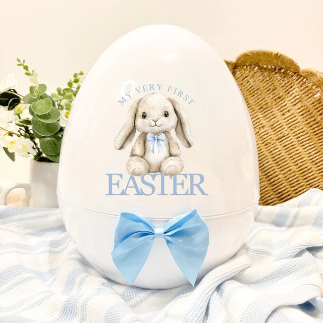 White XL 14" egg - blue my very first Easter