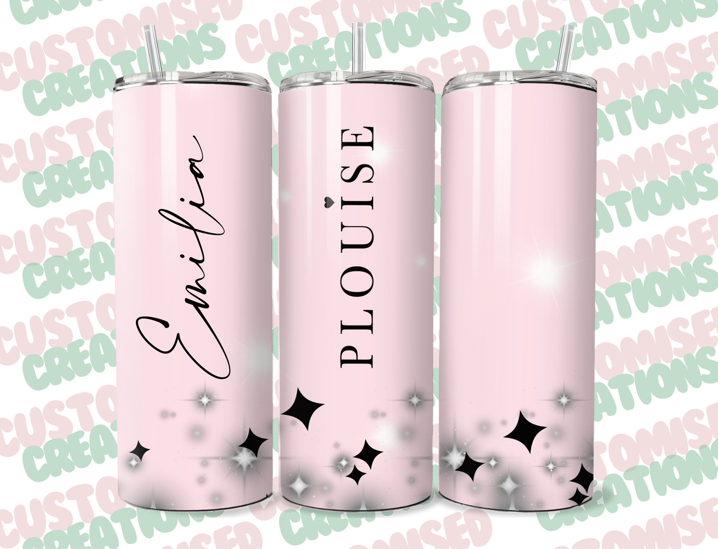 P louise inspired 20oz tumbler - pink and black